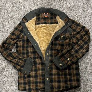 Fur lined plaid jacket
